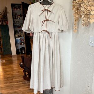 Linen blend homestead dress